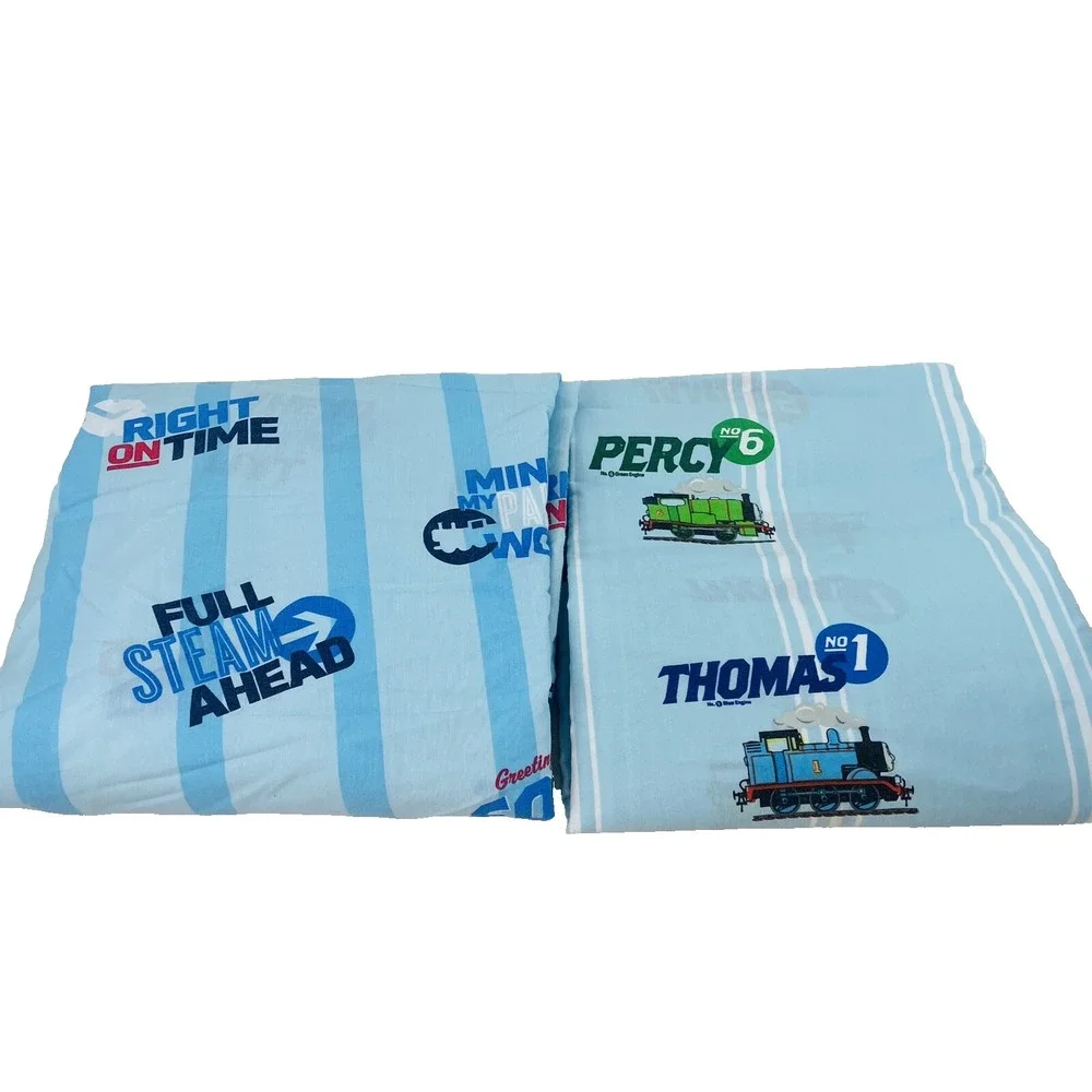 THOMAS THE TANK ENGINE & FRIENDS Twin Fitted Flat Sheet Percy James Blue Fabric